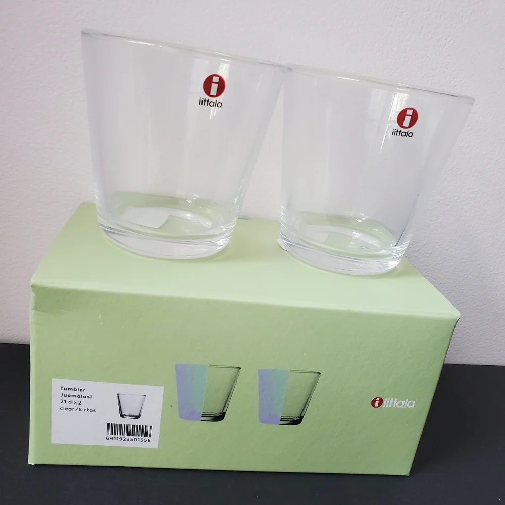 Littala Kartio Glass Tumbler 21 CL Set Of 2 Clear Designed By Kay Frank NWB - Picture 4 of 9